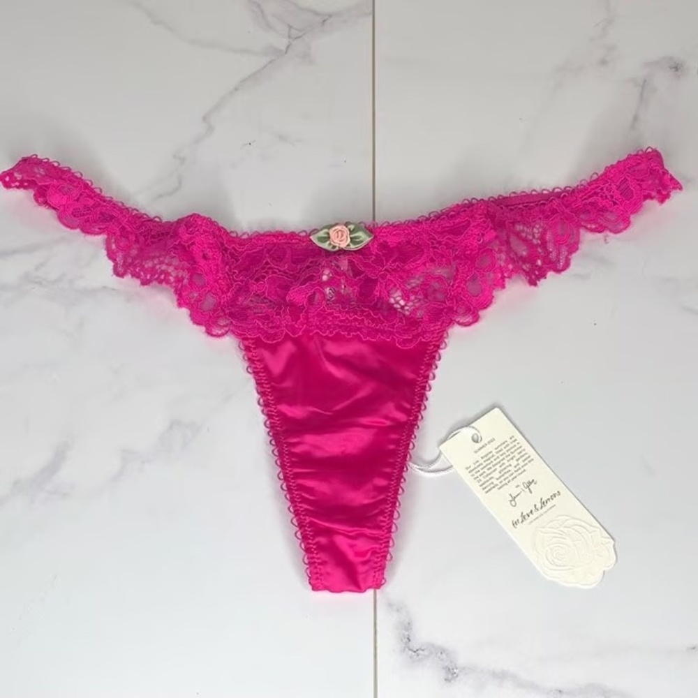 For Love And Lemons Butterfly Lace Thong Panty XL NWT